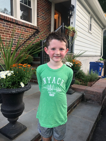 NYACK LONG SLEEVE YOUTH TEE SHIRT - SOFT GREEN