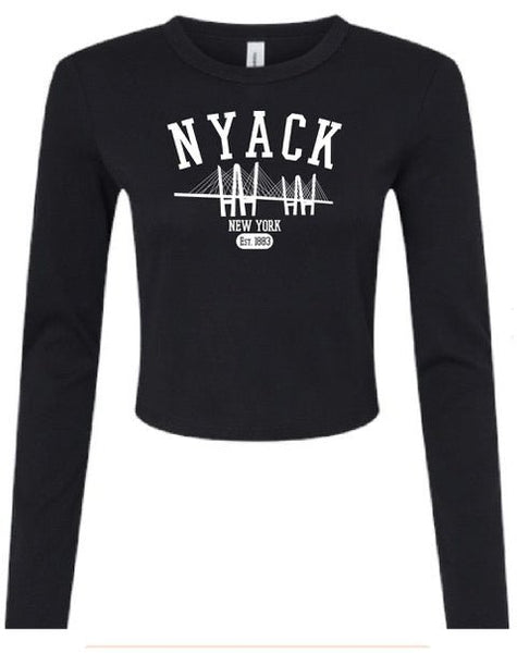 NYACK CROP TOP TEE -  SOLID BLACK