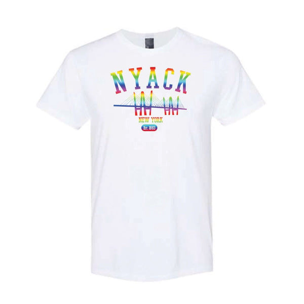 NYACK GAY PRIDE SHORT SLEEVE TEE SHIRT - CLEAN WHITE