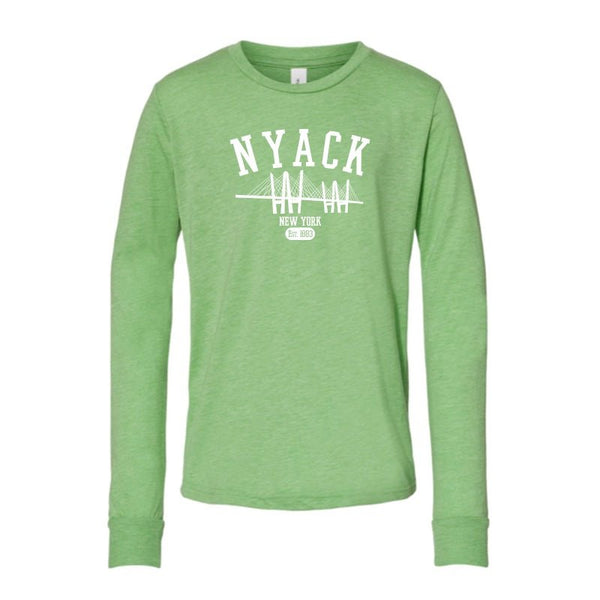 NYACK LONG SLEEVE YOUTH TEE SHIRT - SOFT GREEN