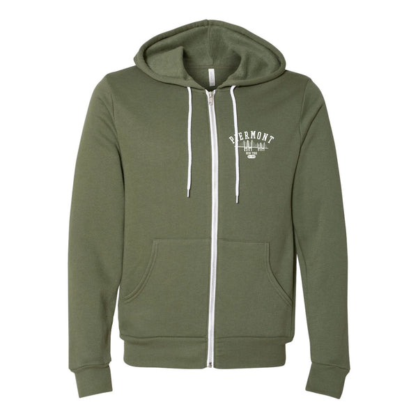 PIERMONT ZIP HOODIE - MILITARY GREEN