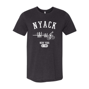 NYACK BIKER TEE SHORT SLEEVE TEE SHIRT - CHARCOAL BLACK