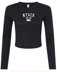 NYACK CROP TOP TEE -  SOLID BLACK