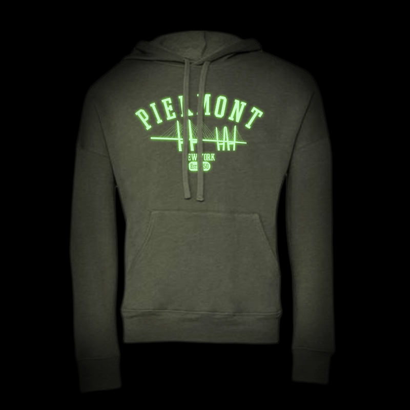 PIERMONT GLOW IN THE DARK HOODIE -  MILITARY GREEN