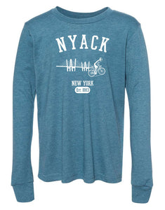 NYACK BIKER TEE LONG SLEEVE TEE SHIRT - DEEP TEAL